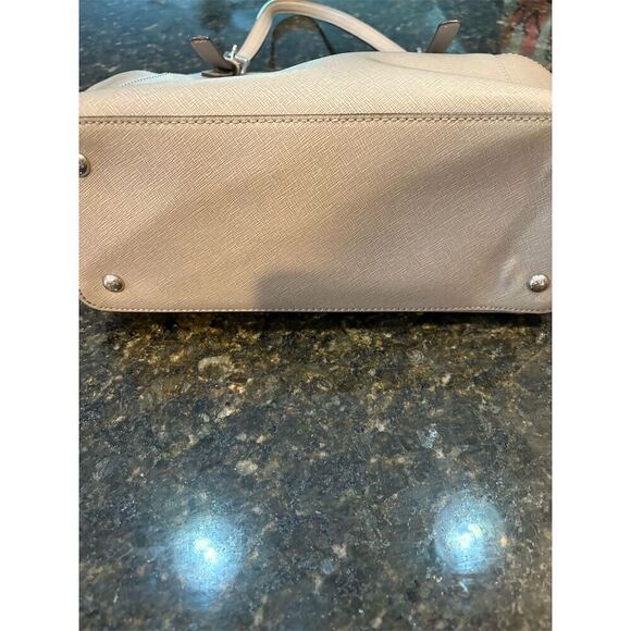 Michael Kors Women's Gray Leather Shoulder Bag Dual Handles - Picture 9 of 12